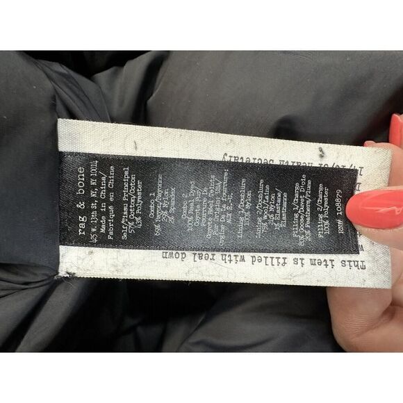 Rag & Bone Down Woman Black Oversized Jacket Parka Medium - Picture 12 of 16